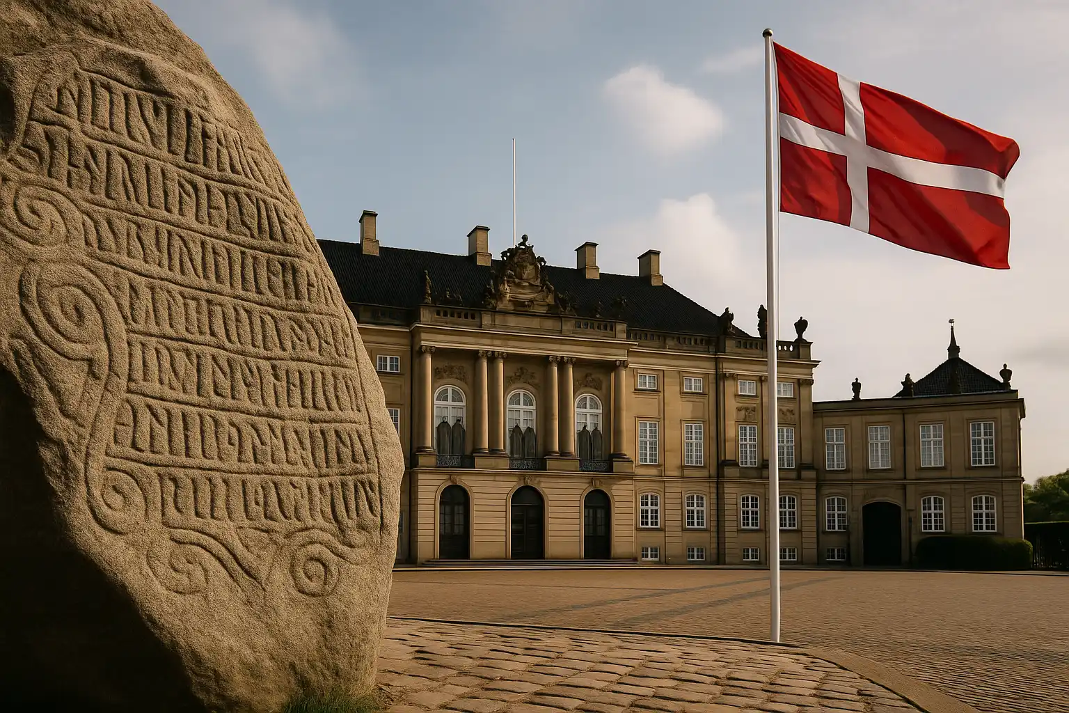 Dannebrog på slotsplads